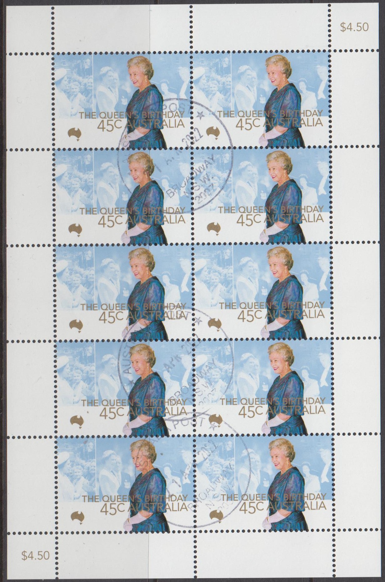 2000 The Queen's Birthday Sheetlet CTO - Peter Walters Stamps
