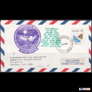 AUSTRALIA 1985 Dongara Laser Tracking Station Space Lab 2 Cover