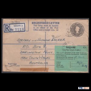 Great Britain 1966 Registered Letter to Australia
