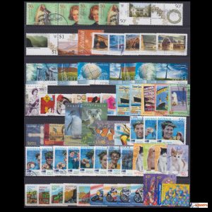 Australia 2004 Used Stamp Sets on Hagner Page (No Internationals)